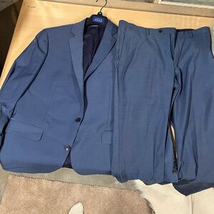 APT.9 Premier Flex Slim Fit Suit - Sophisticated Slate Blue Two-Piece